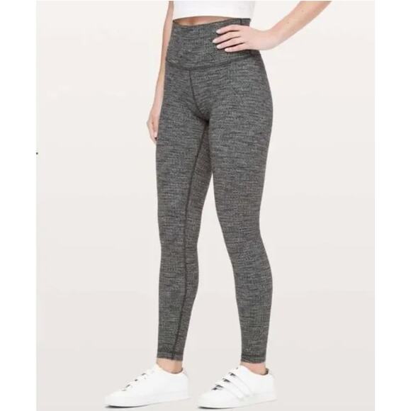 Lululemon Women's Gray Heathered Wunder Under High Rise Leggings Size 6 - Picture 8 of 9